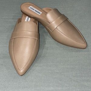 Steve Madden Tan Loafer Slides